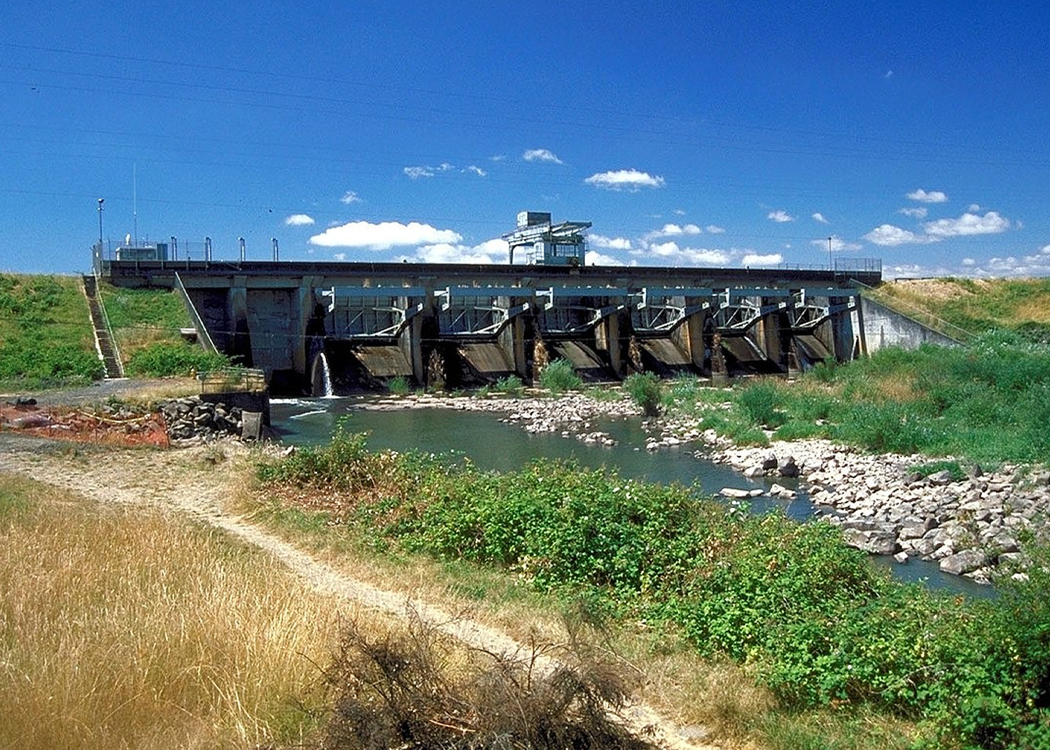 An aerial view of Fern Creek Dam
